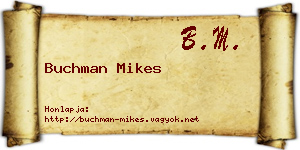 Buchman Mikes névjegykártya